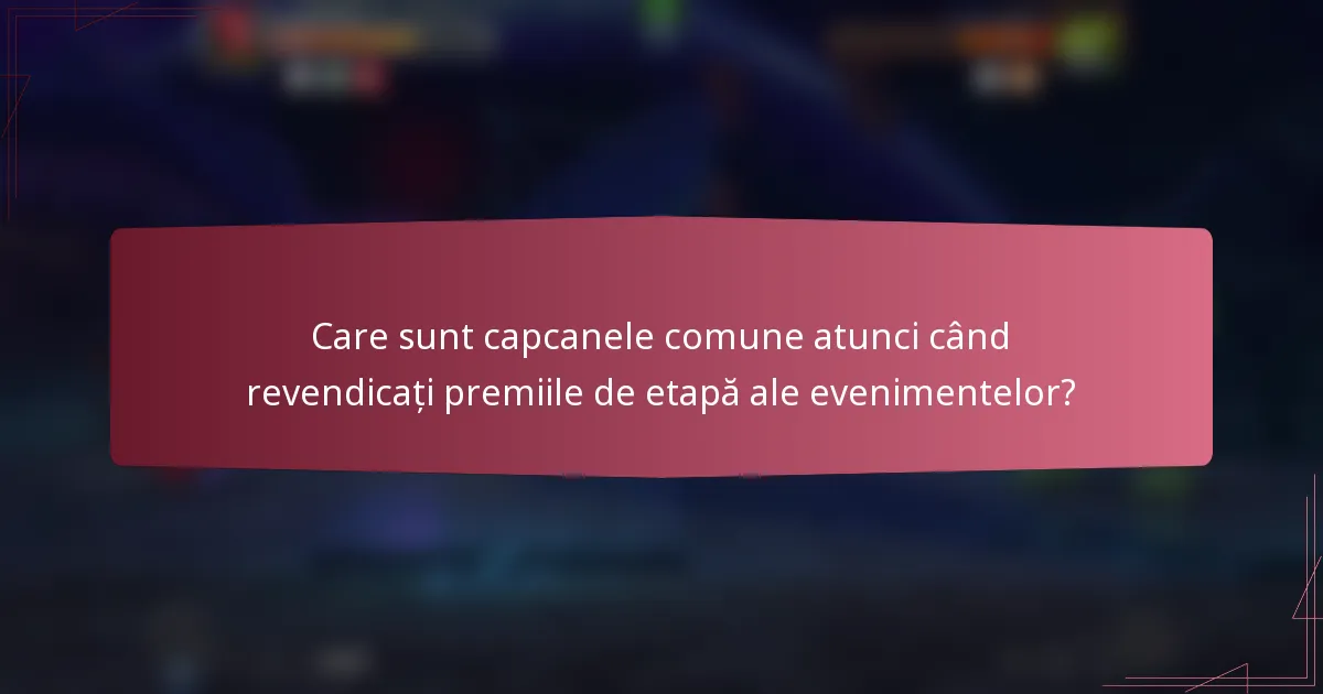 Care sunt capcanele comune atunci când revendicați premiile de etapă ale evenimentelor?
